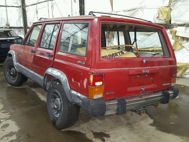 1J4FJ58L7LL269399 - 1990 JEEP CHEROKEE RED photo 3