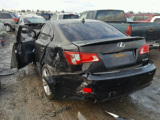 JTHBF5C27C5172145 - 2012 LEXUS IS 250 BLACK photo 3