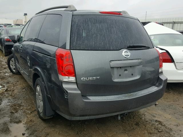 5N1BV28U55N139592 - 2005 NISSAN QUEST S GRAY photo 3