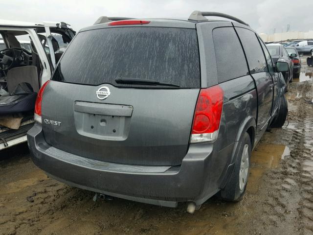 5N1BV28U55N139592 - 2005 NISSAN QUEST S GRAY photo 4