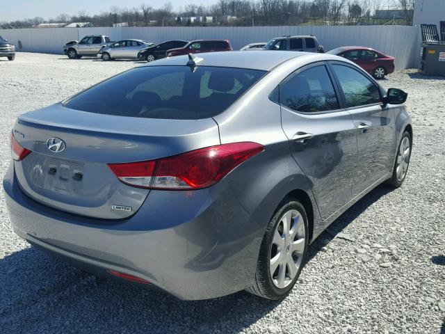 KMHDH4AE4CU461951 - 2012 HYUNDAI ELANTRA GL SILVER photo 4