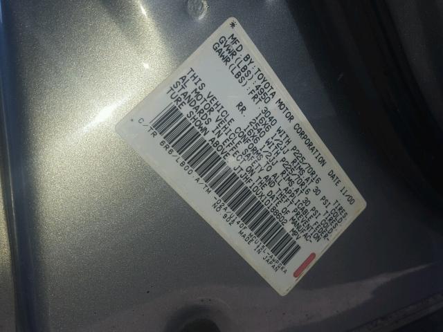 JTJHF10UX10188602 - 2001 LEXUS RX 300 GRAY photo 10