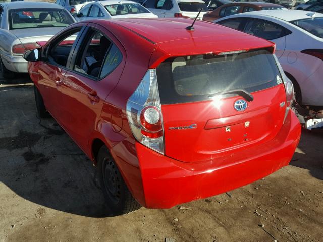 JTDKDTB33E1574017 - 2014 TOYOTA PRIUS C RED photo 3