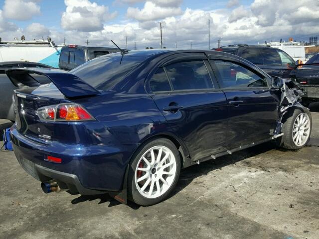 JA32W8FV1DU011451 - 2013 MITSUBISHI LANCER EVO BLUE photo 4