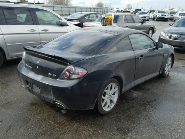 KMHHN66F38U278927 - 2008 HYUNDAI TIBURON GT BLACK photo 4