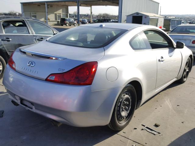 JNKCV64EX8M117885 - 2008 INFINITI G37 BASE SILVER photo 4