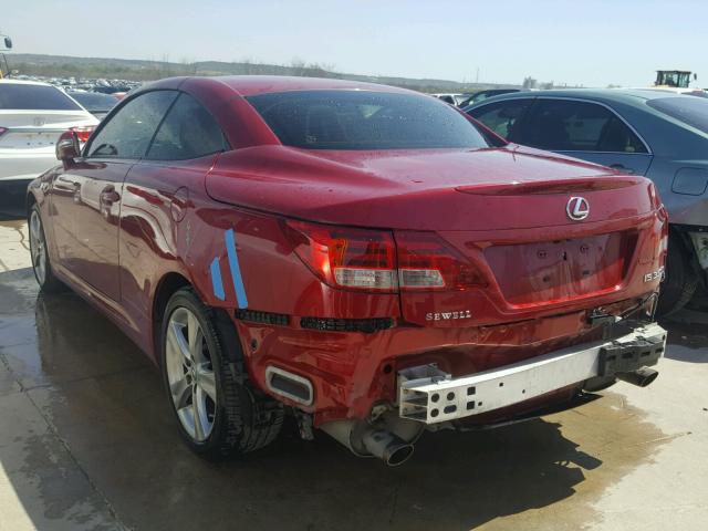 JTHFE2C29C2508415 - 2012 LEXUS IS 350 RED photo 3