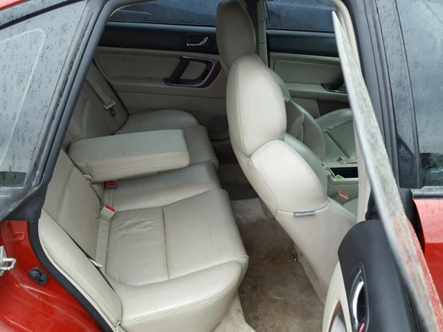 4S3BL676054205038 - 2005 SUBARU LEGACY GT RED photo 6