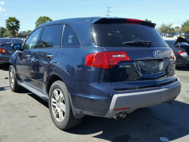 2HNYD28449H534423 - 2009 ACURA MDX TECHNO BLUE photo 3