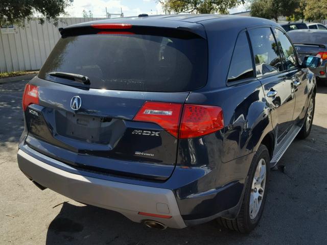 2HNYD28449H534423 - 2009 ACURA MDX TECHNO BLUE photo 4