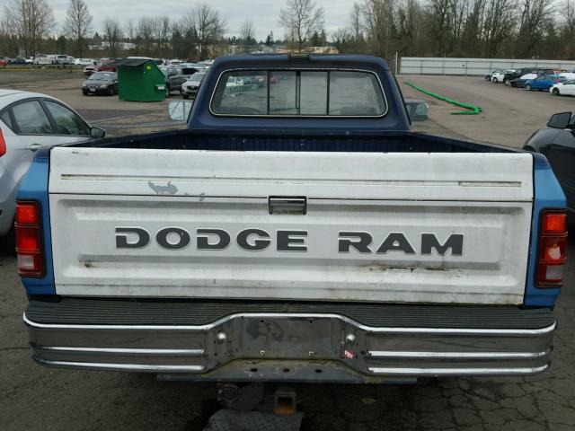 1B7KE2686LS606916 - 1990 DODGE D-SERIES D BLUE photo 6