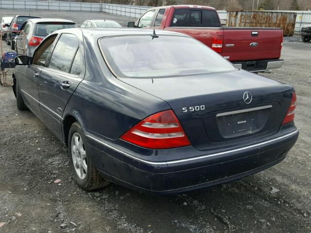 WDBNG75J92A309781 - 2002 MERCEDES-BENZ S 500 BLUE photo 3