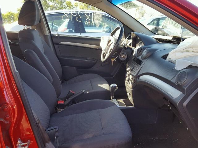 KL1TD5DE1AB120147 - 2010 CHEVROLET AVEO LS 红色 照片 5