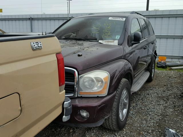 1D4HB58D25F539194 - 2005 DODGE DURANGO LI BURGUNDY photo 2