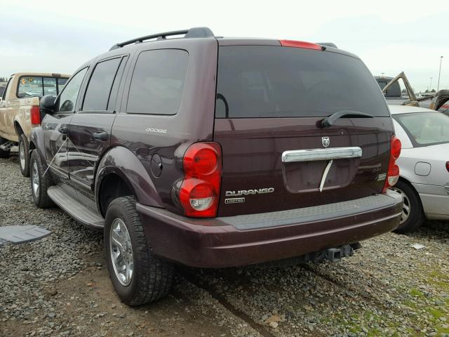 1D4HB58D25F539194 - 2005 DODGE DURANGO LI BURGUNDY photo 3