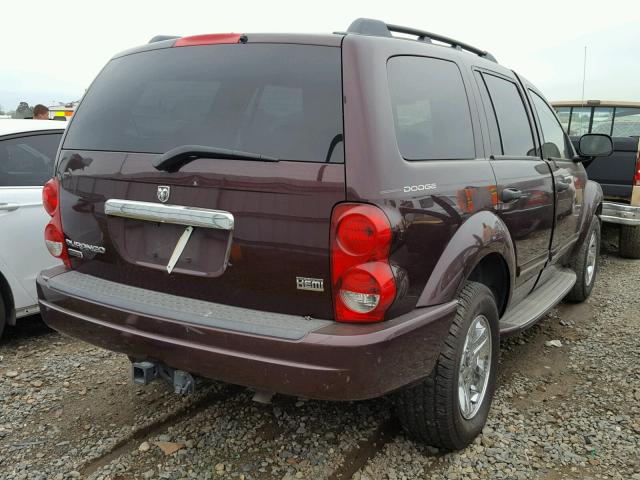 1D4HB58D25F539194 - 2005 DODGE DURANGO LI BURGUNDY photo 4