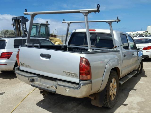 5TEJU62N87Z460442 - 2007 TOYOTA TACOMA DOU SILVER photo 4