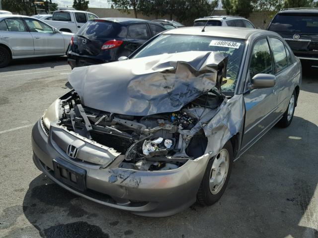 JHMES96694S021731 - 2004 HONDA CIVIC HYBR GRAY photo 2