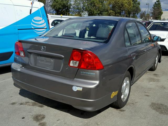 JHMES96694S021731 - 2004 HONDA CIVIC HYBR GRAY photo 4