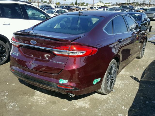 3FA6P0SU6HR276383 - 2017 FORD FUSION TIT MAROON photo 4