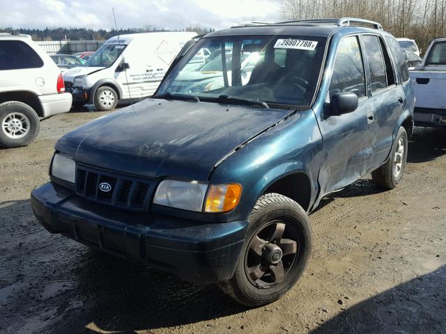 KNDJB723325143769 - 2002 KIA SPORTAGE GREEN photo 2