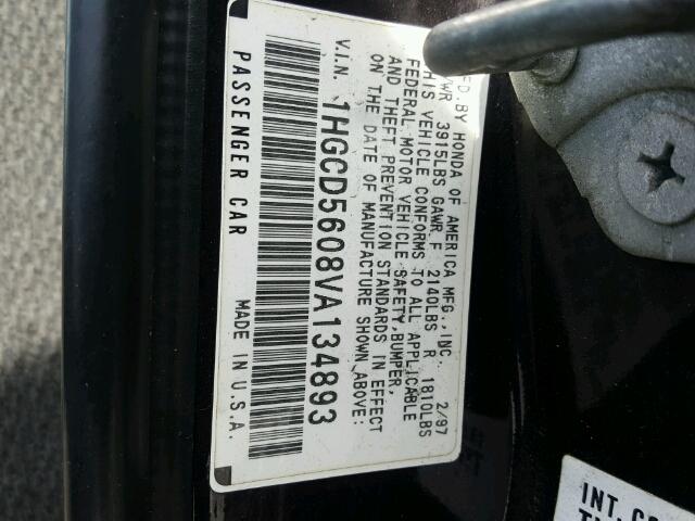 1HGCD5608VA134893 - 1997 HONDA ACCORD SE PURPLE photo 10