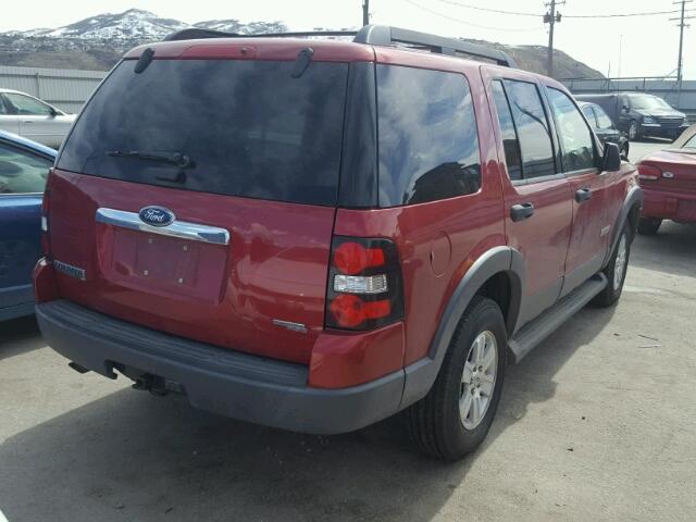 1FMEU73E66UB58267 - 2006 FORD EXPLORER X RED photo 4