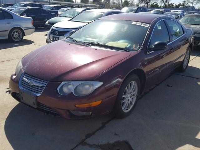 2C3HE66G41H698531 - 2001 CHRYSLER 300M BURGUNDY photo 2