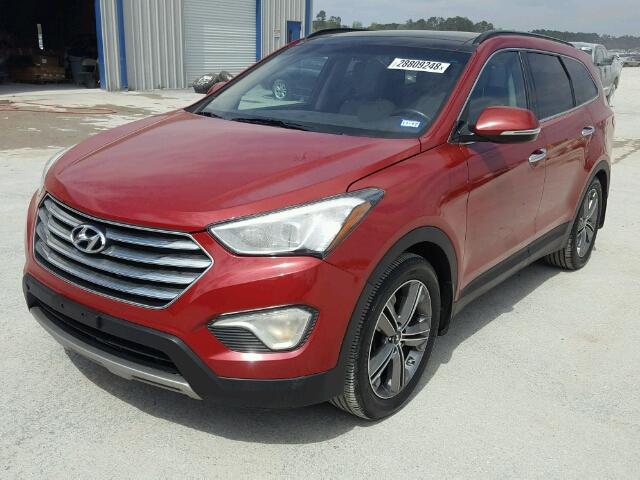 KM8SR4HF7EU081461 - 2014 HYUNDAI SANTA FE L RED photo 2