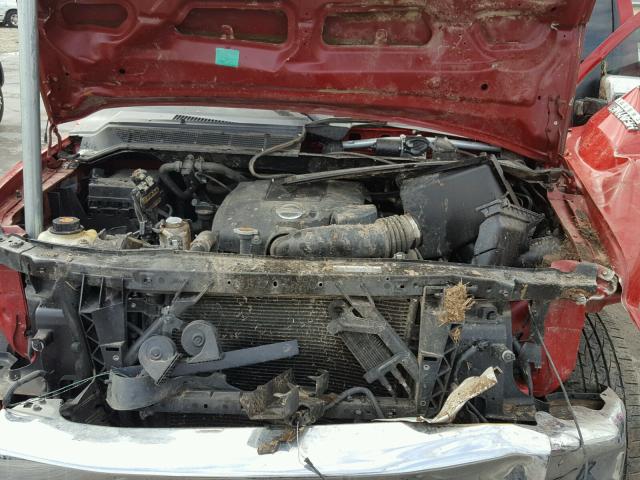 1N6BA0ED9CN331049 - 2012 NISSAN TITAN S RED photo 7