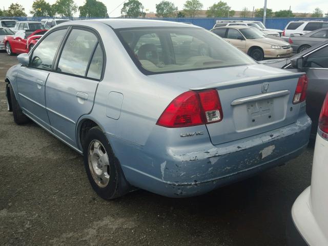 JHMES95613S032352 - 2003 HONDA CIVIC HYBR BLUE photo 3