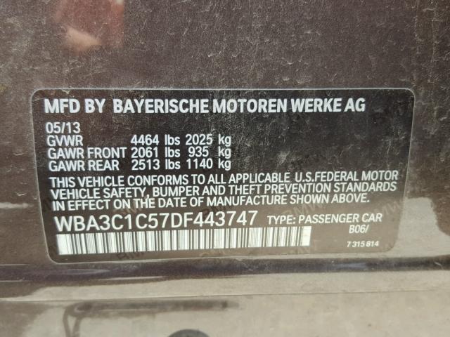 WBA3C1C57DF443747 - 2013 BMW 328 I SULE BROWN photo 10