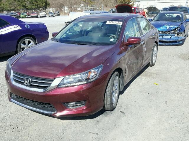 1HGCR2F73DA122968 - 2013 HONDA ACCORD EX BURGUNDY photo 2