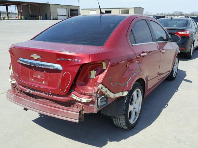 1G1JE5SH1C4141011 - 2012 CHEVROLET SONIC LTZ RED photo 4