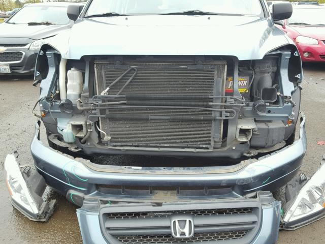 2HKYF18125H571925 - 2005 HONDA PILOT LX BLUE photo 9