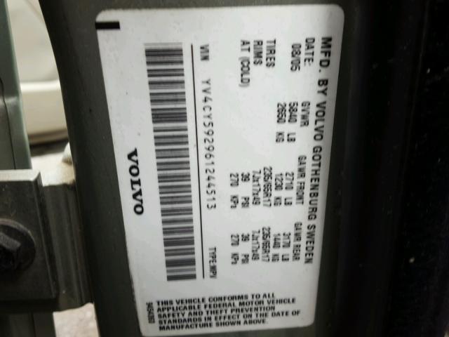 YV4CY592961244513 - 2006 VOLVO XC90 GOLD photo 10