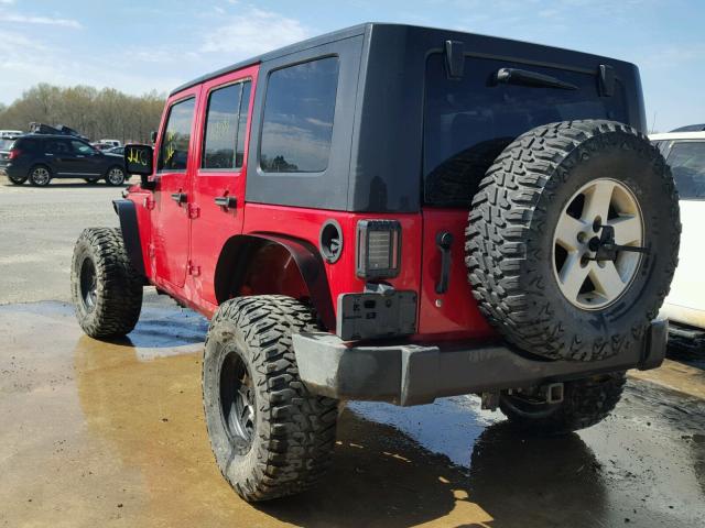 1J4GA39197L156453 - 2007 JEEP WRANGLER X RED photo 3