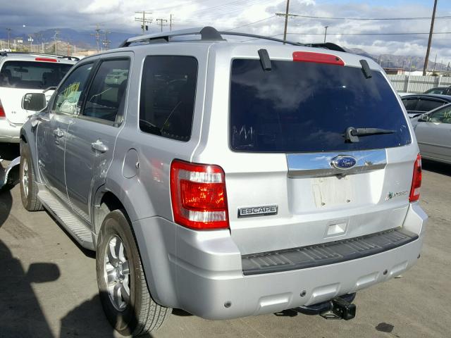 1FMCU5K34AKA80359 - 2010 FORD ESCAPE HYB SILVER photo 3