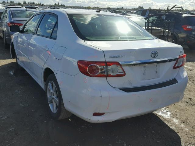 2T1BU4EE2CC805422 - 2012 TOYOTA COROLLA BA WHITE photo 3