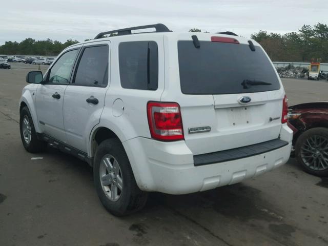 1FMCU59H78KA99337 - 2008 FORD ESCAPE HEV WHITE photo 3