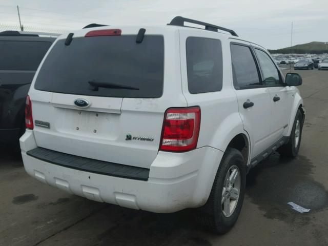 1FMCU59H78KA99337 - 2008 FORD ESCAPE HEV WHITE photo 4