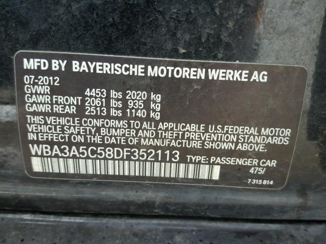 WBA3A5C58DF352113 - 2013 BMW 328 I BLACK photo 10