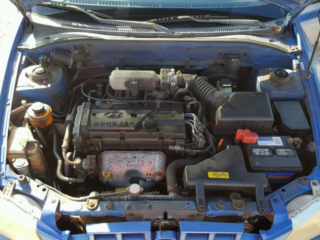 KMHCG45C41U170144 - 2001 HYUNDAI ACCENT GL BLUE photo 7