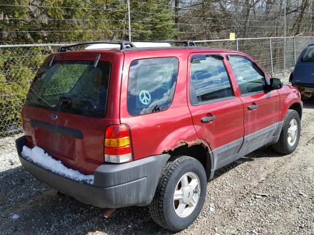 1FMYU92163KA01207 - 2003 FORD ESCAPE XLS RED photo 4