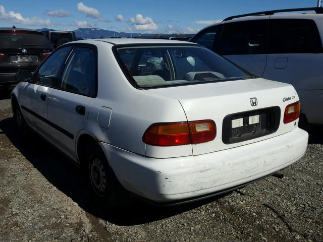 1HGEG8643SL045236 - 1995 HONDA CIVIC DX WHITE photo 3