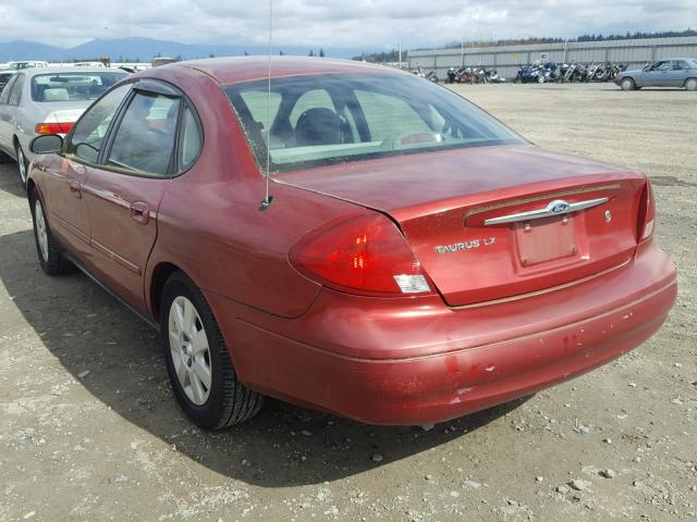 1FAFP5226YG221158 - 2000 FORD TAURUS LX BURGUNDY photo 3