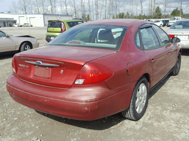 1FAFP5226YG221158 - 2000 FORD TAURUS LX BURGUNDY photo 4