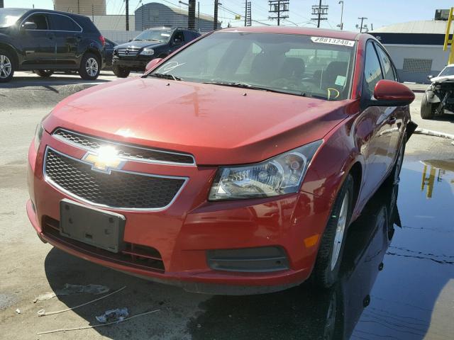 1G1PG5S99B7159413 - 2011 CHEVROLET CRUZE LT RED photo 2