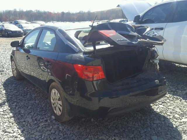 KNAFT4A21B5319516 - 2011 KIA FORTE LX BLACK photo 3