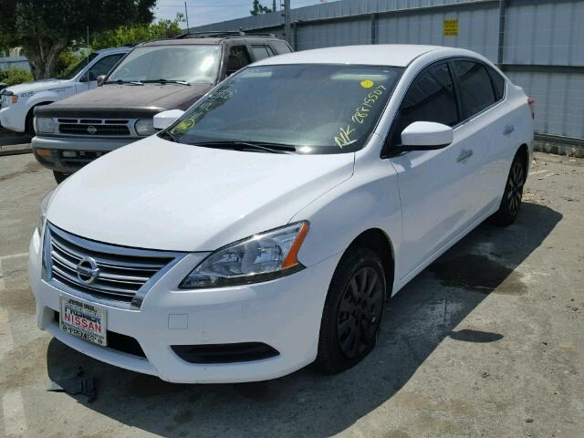 3N1AB7AP2FY372072 - 2015 NISSAN SENTRA S WHITE photo 2